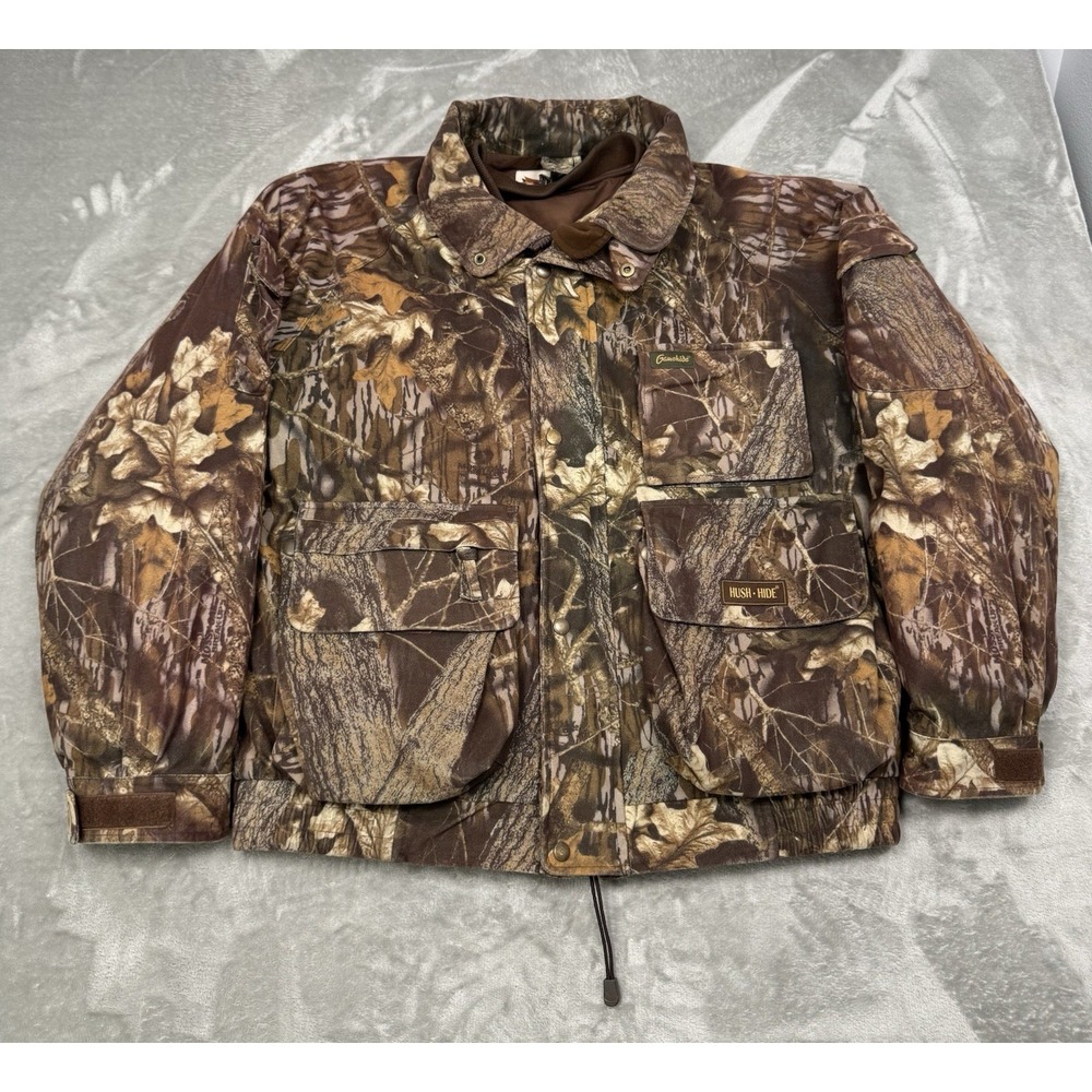 Gamehide 3 In 1 Hunting Jacket Mens Large Mossy Oak Camo Coat Vintage Hush Hide